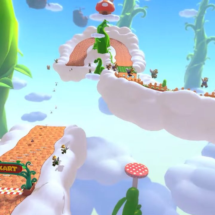 An old Mario course appears in Mario Kart 8.