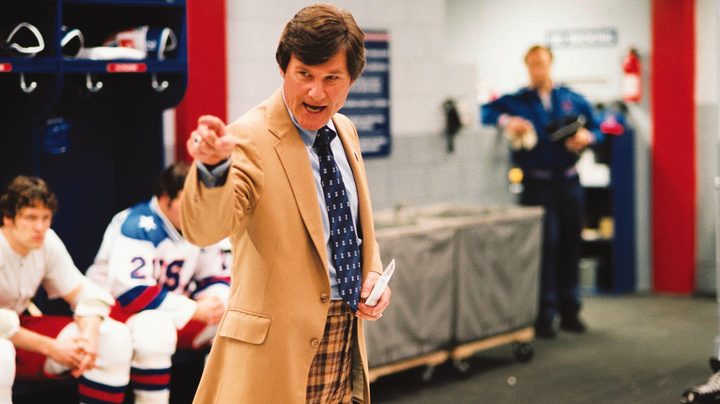 Kurt Russell points angrily in Miracle.