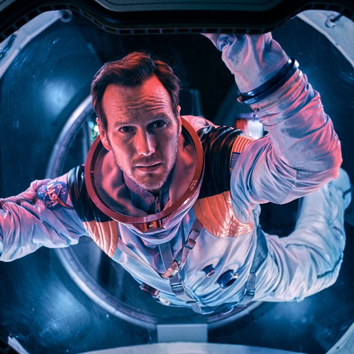 Patrick Wilson floats inside a space shuttle in Moonfall.