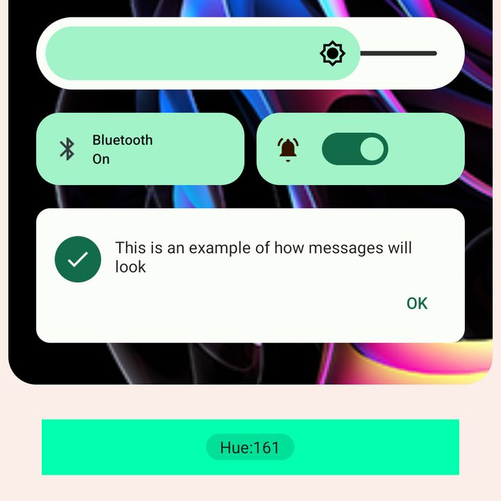 Motorola Edge Plus 2022 accent color hue picker.
