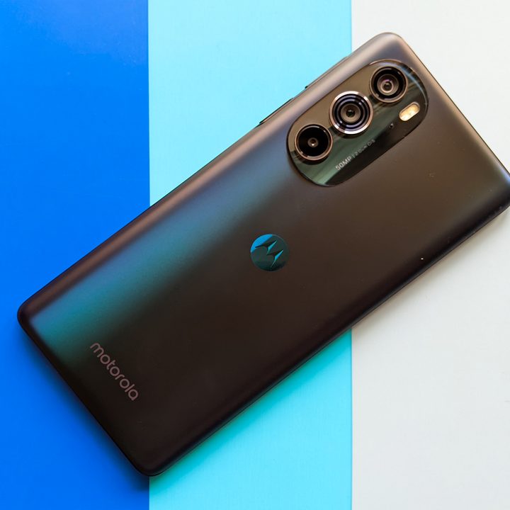 The rear of the Motorola Edge Plus (2022).