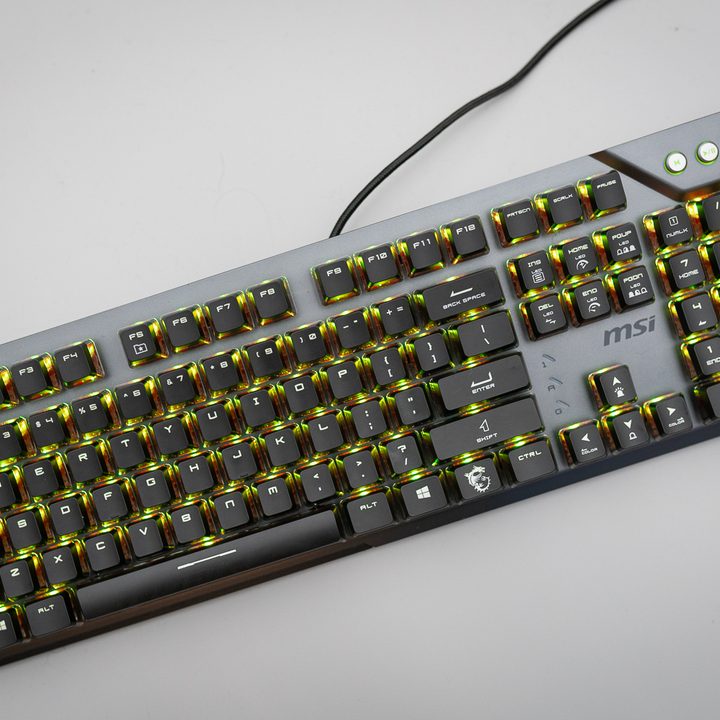 The MSI Vigor GK71 Sonic keyboard on a gray background.