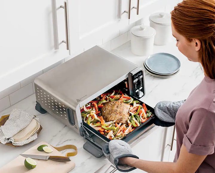Cook sheet pan meals in the Ninja Foodi SP300.