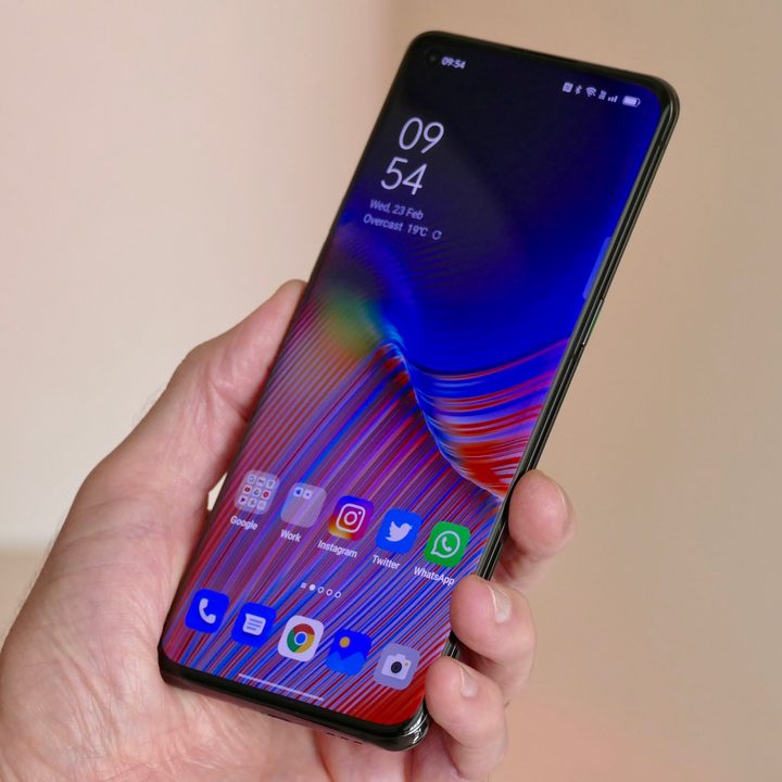 The Oppo Find X5 Pro's screen.
