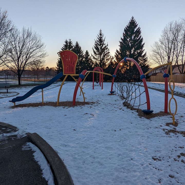 This is a sample photo of a playground from the ultrawide camera of the Pixel 6.