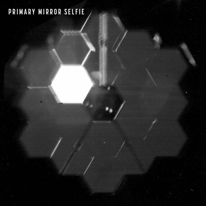 Selfie of a James Webb telescope mirror created using a specialized pupil imaging lens inside of the NIRCam instrument.