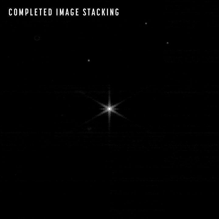 Individual segment images are moved so they fall precisely at the center of the field to produce one unified image instead of 18.