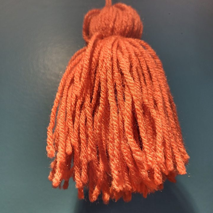 This is a macro photo sample of a yarn tassel from the Samsung Galaxy S21 FE 5G.