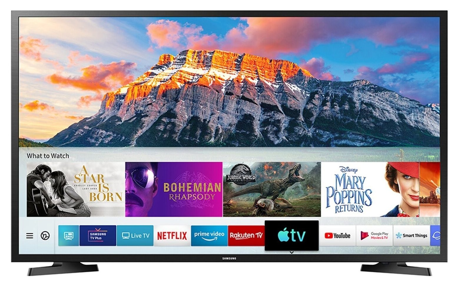 Samsung TV home menu.