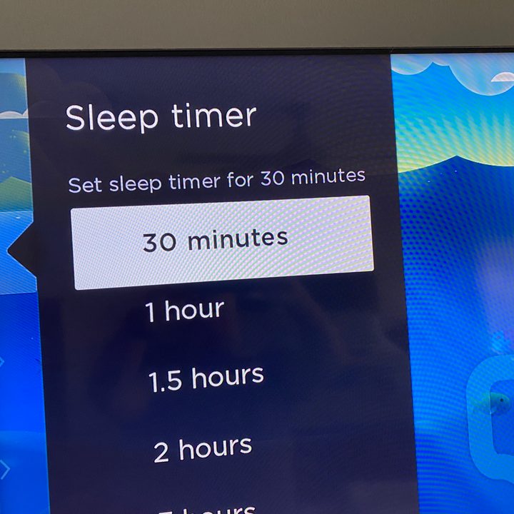 The sleep timer on Roku TV.