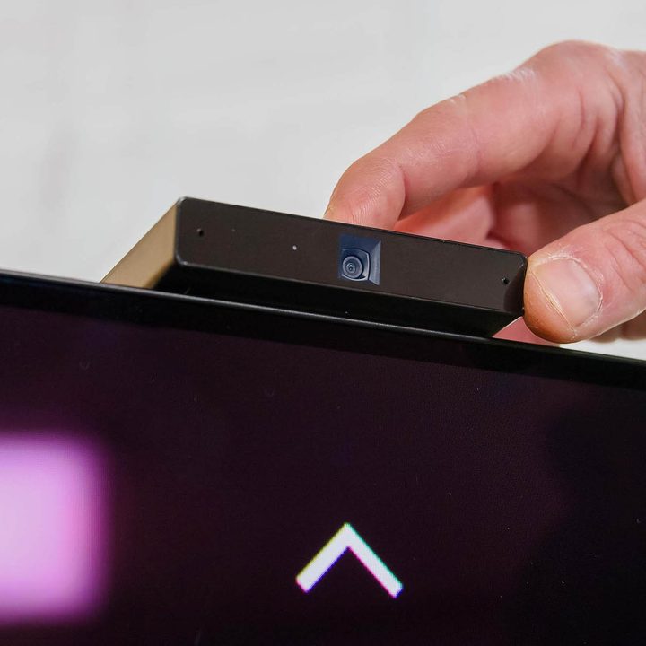 A Sony Bravia Cam being installed on the Sony A95K