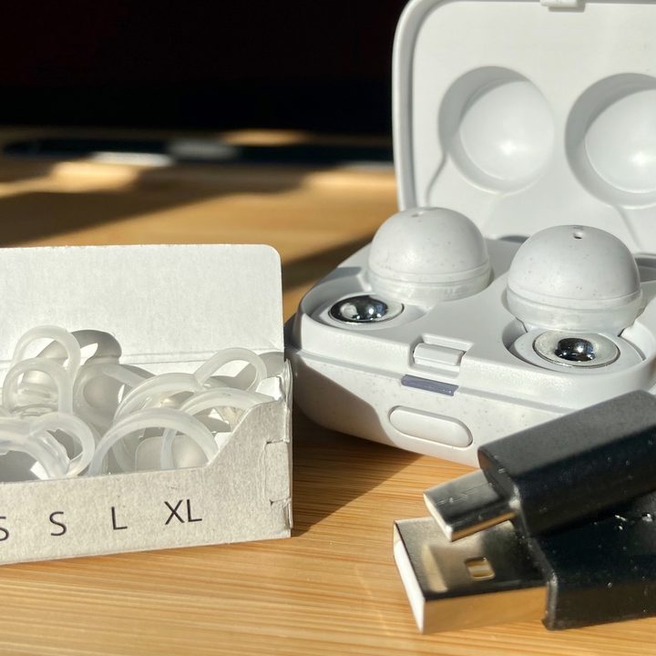 Sony LinkBuds with accessories.