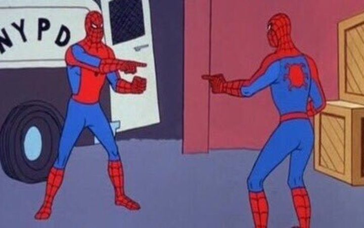 The Spider-Man pointing meme.