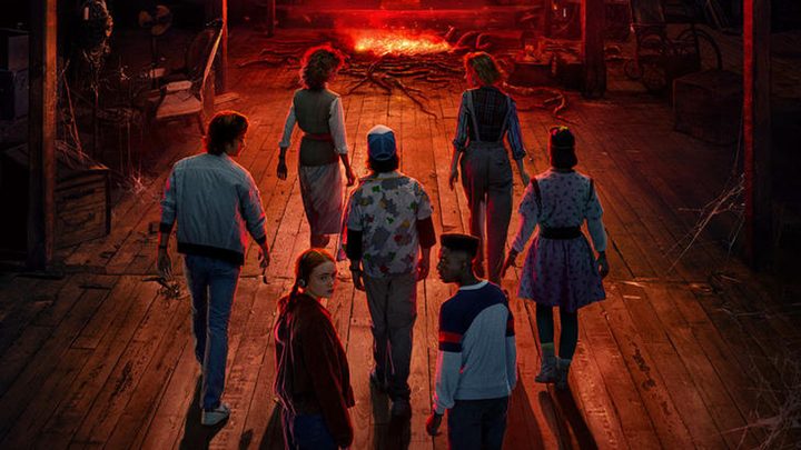 The cast of "Stranger Things" season 4 in a poster.