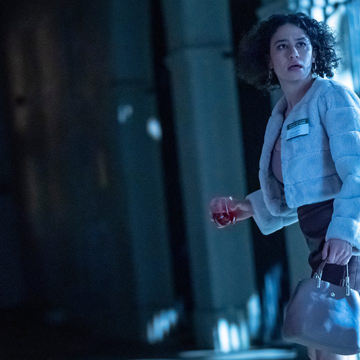 Chelsea (Ilana Glazer) looks behind her in The Afterparty on Apple TV+.