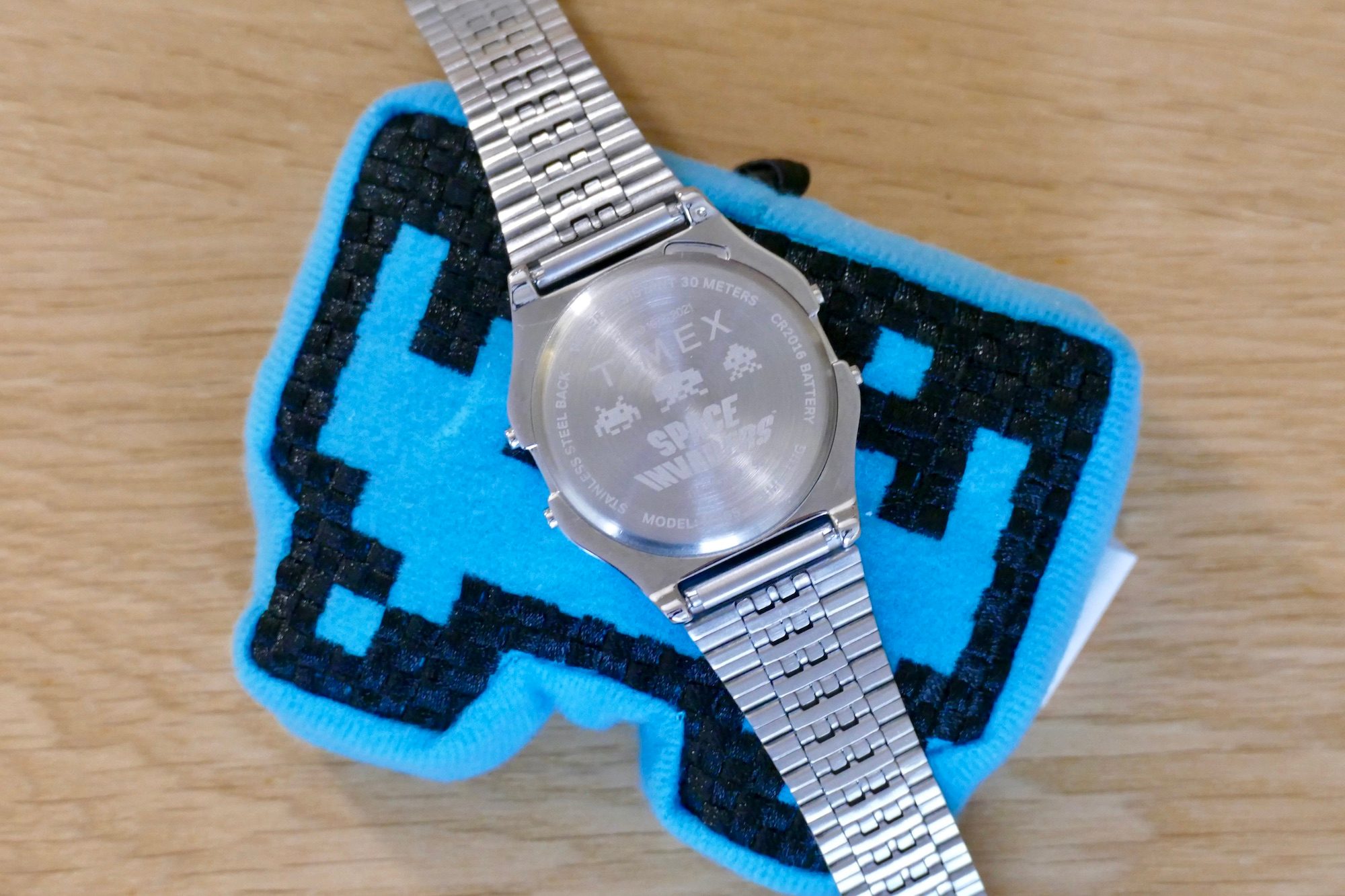 Timex X Space Invaders T80 case back.