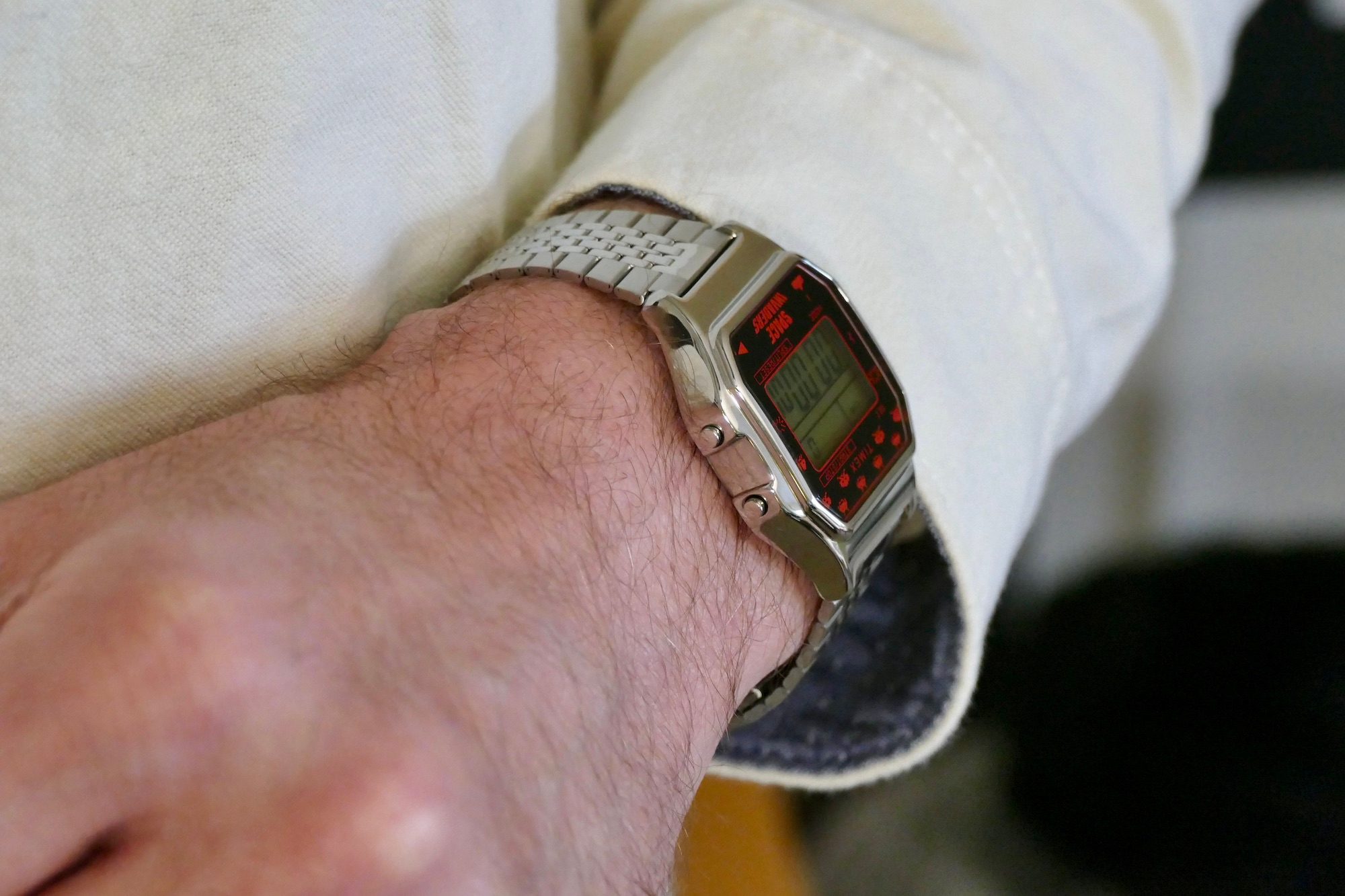 Timex T80 Space Invaders on the wrist.