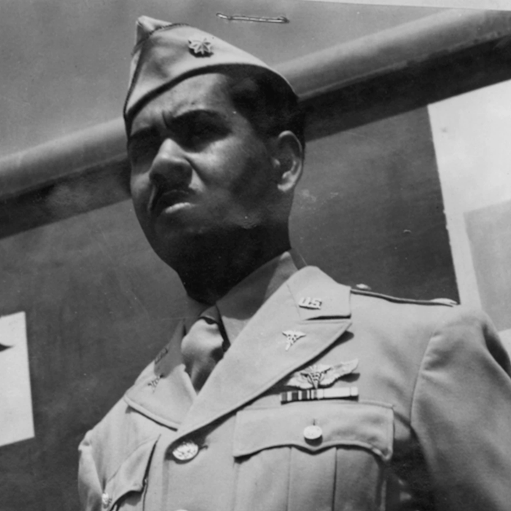 Vance Marchbank stands at attention