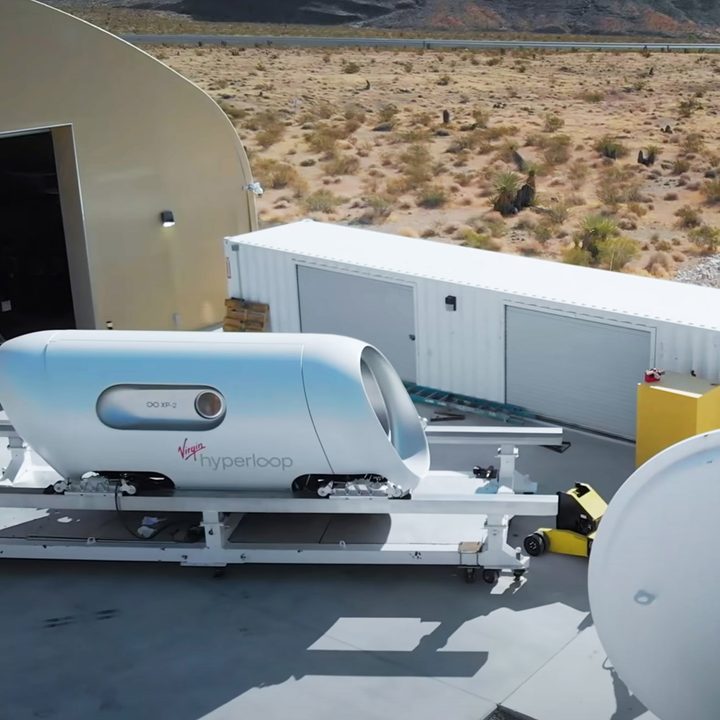 A Virgin Hyperloop being built.