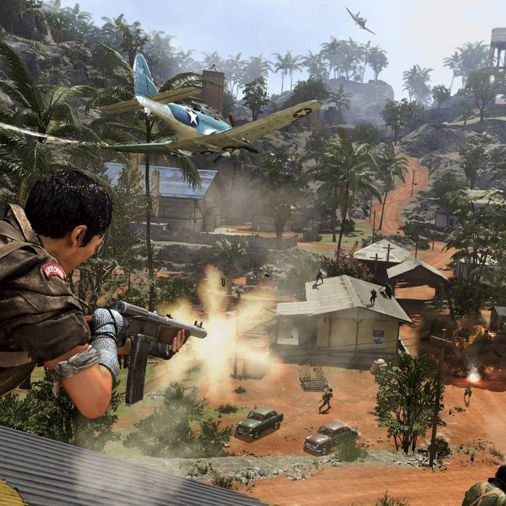 Player skydiving in Call of Duty: Warzone.