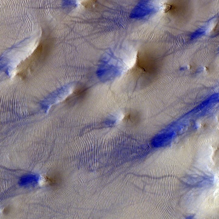 A fascinating and otherworldly landscape near Hooke Crater in Mars’ southern highlands.