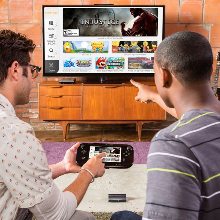 Two men browse the soon-to-be-defunct Wii U eShop.