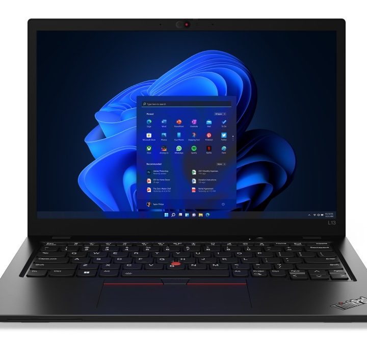 A front view of the smaller 13-inch ThinkPad X-series laptop against a white background.