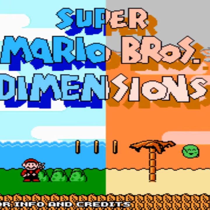 Super mario bros dimensions title screen.