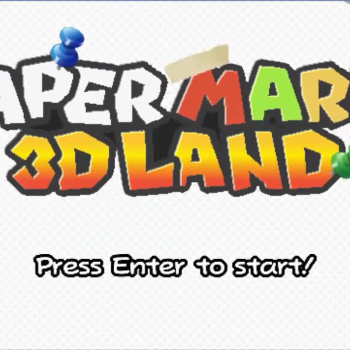 Paper Mario 3d Land title screen.