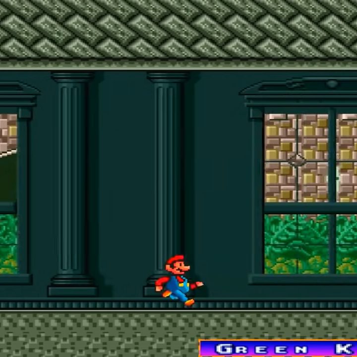 Mario running through a castle.