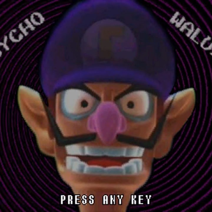 A big scary Waluigi face.