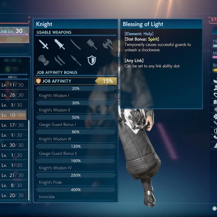 A Job screen in Stranger of Paradise: Final Fantasy Origin.