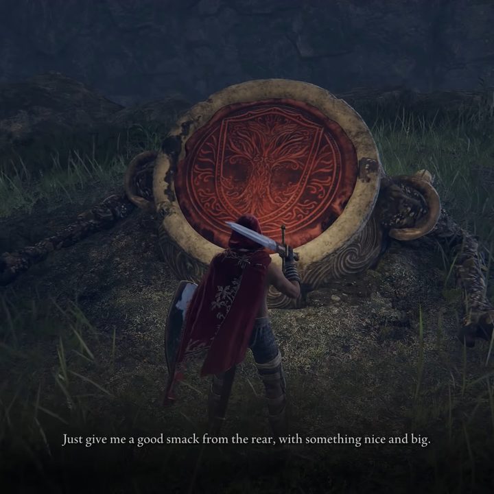 Alexander asks for help getting out of a hole in Elden Ring.