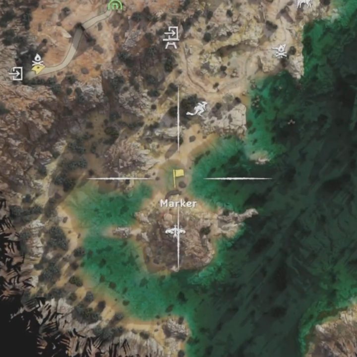 A map of a watery area.