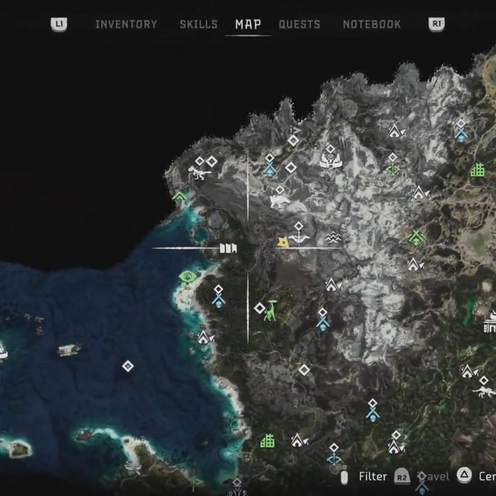 A map of some snowy mountains.