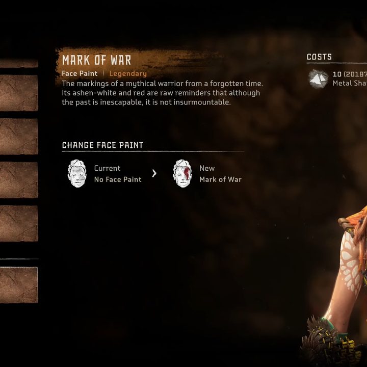 Aloy wearing god of war paint.