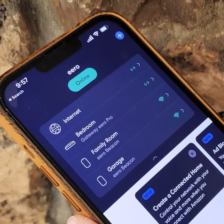 You can set up the Eero Pro 6E via the Eero app, shown here on a smartphone.