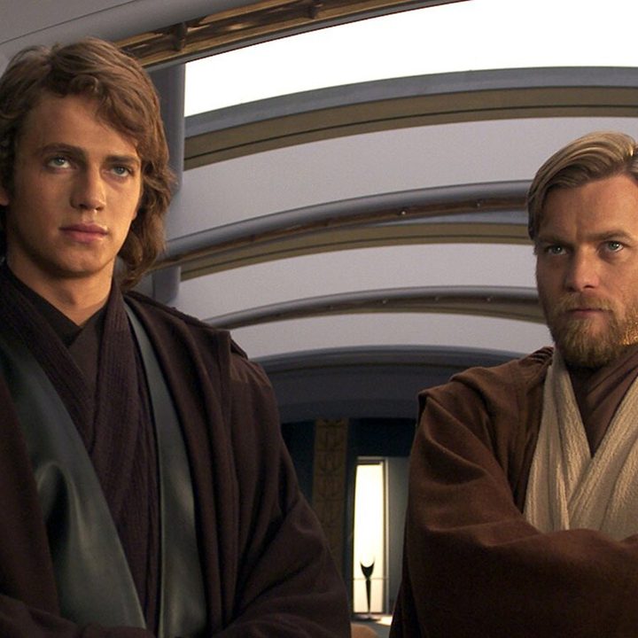 Anakin Skywalker and Obi-Wan Kenobi in Star Wars: Episode III -- Revenge of the Sith.