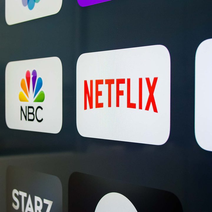 Closeup on the Apple TV 4K icons on the home screen.
