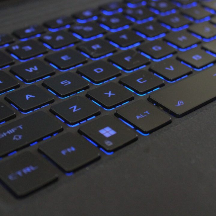 A close-up view of the keyboard on the Asus ROG Flow Z13.
