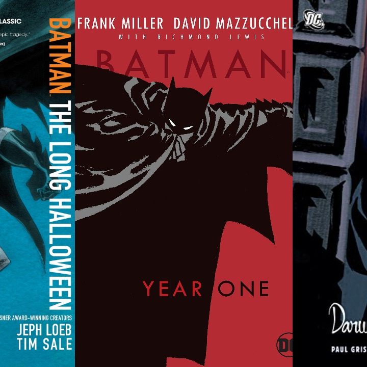 Split image of Batman: The Long Halloween, Year one, & Ego & Other Tails.
