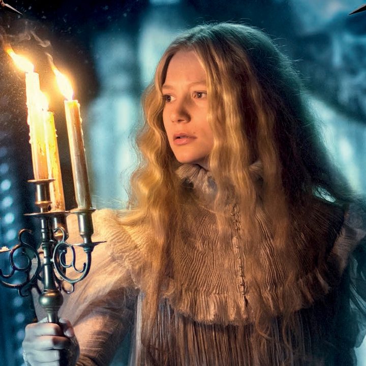 Mia Wasikowska in Crimson Peak, directed by Guillermo del Toro