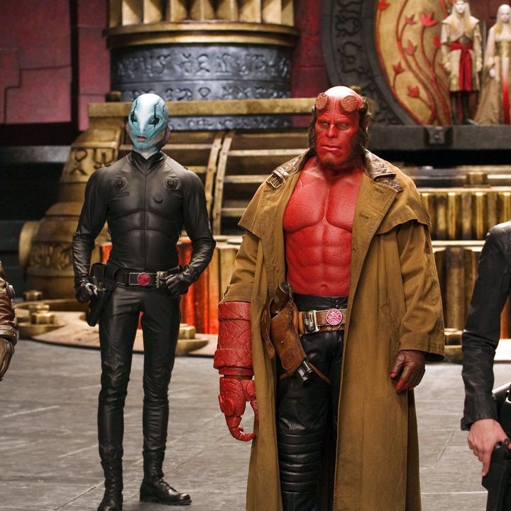 The cast of Hellboy II: The Golden Army (2008), directed by Guillermo del Toro