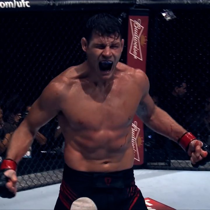 Michael Bisping flexes in the UFC ring in Bisping: The Michael Bisping Story.