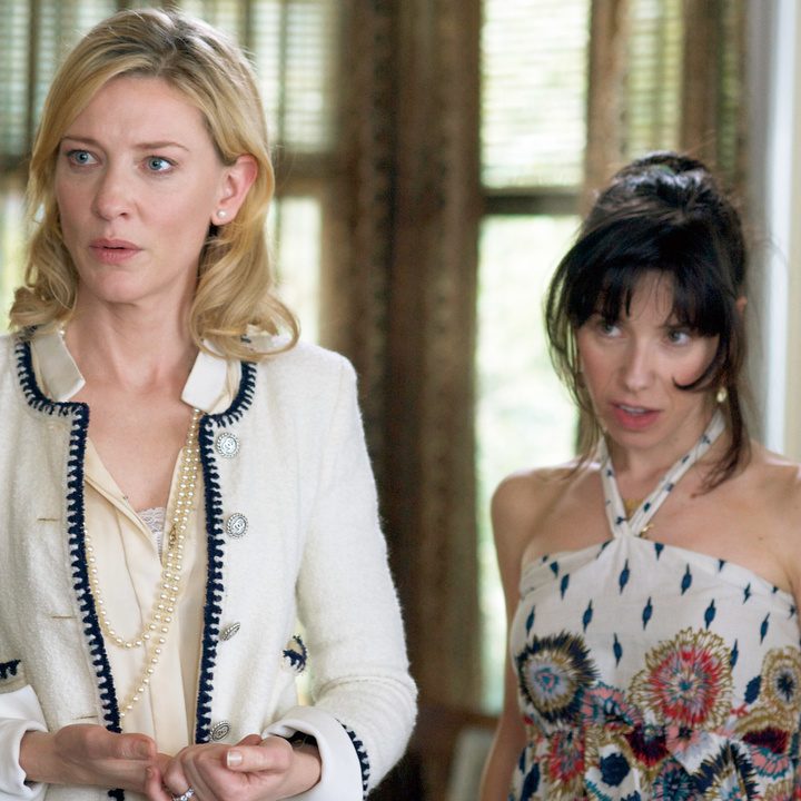 Jasmine and Ginger looking confused in Blue Jasmine.