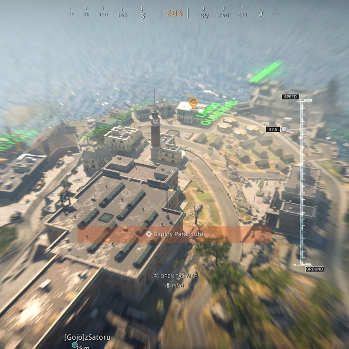 Landing at Rebirth Island in Call of Duty: Warzone.