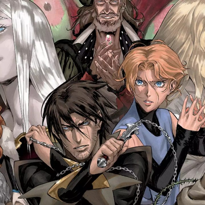 Collage of the main cast of Castlevania season 3 on Netflix.