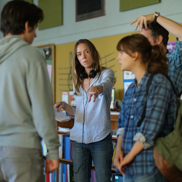 An image of the cast and crew working on the set of CODA.