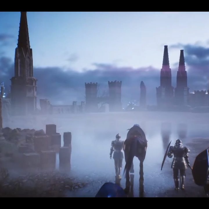 An army travelling to a misty city in The DiofieldChronicle.