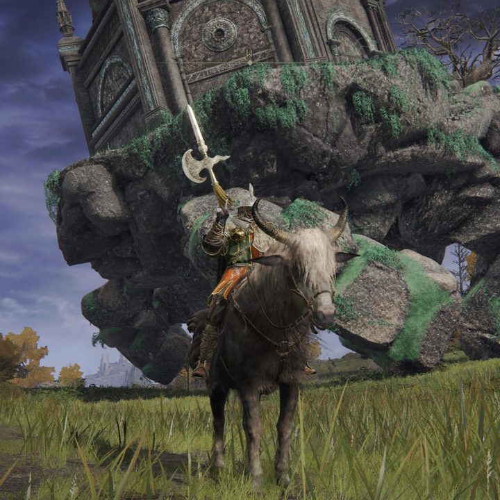 A Walking Mausoleum falls to the ground in Elden Ring.
